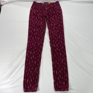 Pilcro Serif Corduroy 27x34 Women 25 Skinny Pants Stretch Burgundy Anthropologie